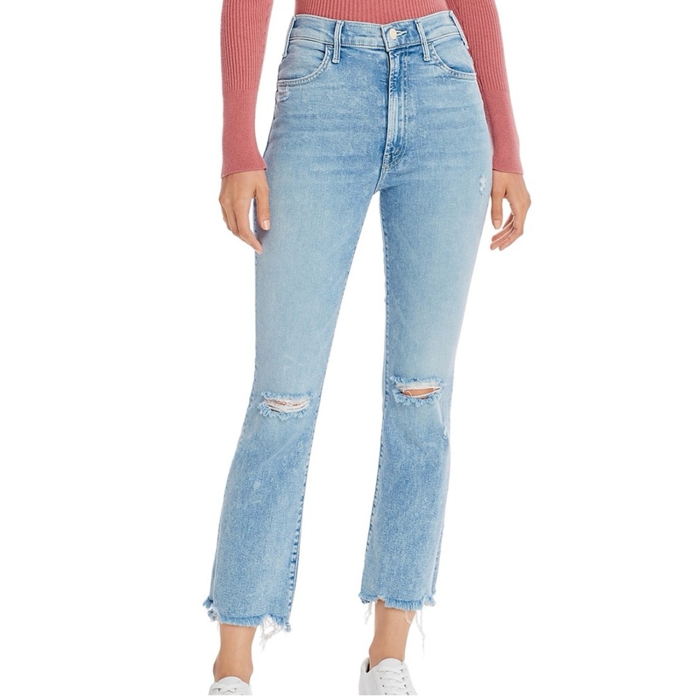 MOTHER The Hustler Ankle Chew Jeans in Drinking By The Pool